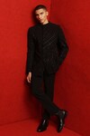 Buy_Tisa - Men_Black Bandhgala Viscose Polyester Cutdana Embellished Wave With Pant _at_Aza_Fashions