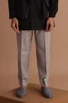 Buy_Tisa - Men_Black Terry Rayon Plain Solid Kurta And Pant Set _Online_at_Aza_Fashions