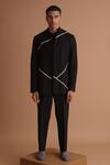 Buy_Tisa - Men_Black Terry Rayon Embellished Tape Jacket And Shirt Set _at_Aza_Fashions