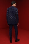 Shop_Tisa - Men_Blue Bandhgala And Pant Viscose Polyester Abstract & Kurta Set _at_Aza_Fashions