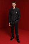 Buy_Tisa - Men_Black Suit And Trouser Viscose Polyester Applique Placement Set  _at_Aza_Fashions