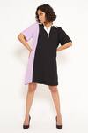 Buy_House Of Behram_Black Modal Collared Dual Color Block Shirt Dress 