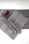 Buy_Ode & Cloe_Grey 100% Cotton Foil Print, Tribal Runner And Mat Set_Online_at_Aza_Fashions