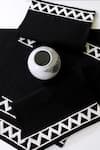 Shop_Ode & Cloe_Black 100% Cotton Dori, Embroidered Runner And Mat Set_at_Aza_Fashions