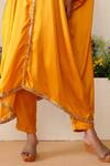 Shop_Kyra By Nina + Deepika_Yellow Modal Satin Embellished Kiran Lace Work Ziba Tunic And Pant Set _Online_at_Aza_Fashions