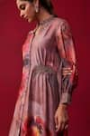 Buy_Adaara Couture_Pink Cotton Silk Printed And Embroidered Floral Bliss Tunic & Dhoti Pant Set _Online_at_Aza_Fashions