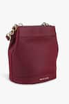 Shop_Tan & Loom_Maroon Plain Rani Leather Potli Bag_Online_at_Aza_Fashions