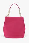 Shop_Tan & Loom_Pink Plain Rani Solid Leather Potli Bag _at_Aza_Fashions