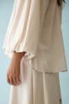 Buy_Nikasha_Cream Poplin Embroidery Collared Raglan Sleeve Shirt _Online_at_Aza_Fashions
