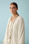 Buy_Nikasha_Cream Braided Sequin Ghungroo Long Necklace _at_Aza_Fashions