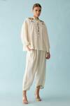 Buy_Nikasha_Cream 100% Cotton Printed Banana Tree Band Top And Pant Set _at_Aza_Fashions