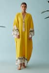 Buy Nikasha Yellow , Handloom Bandeau Neck Hand Braided Tassels Kaftan Dress at Aza Fashions Buy_Nikasha_Yellow , Handloom Bandeau Neck Hand Braided Tassels Kaftan Dress _at_Aza_Fashions