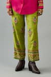 Buy_KORA_Fuchsia Silk Thread Embroidered Shirt Collar Cutwork With Pant  _Online_at_Aza_Fashions