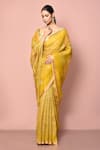 Buy_Nazaakat by Samara Singh_Yellow Pure Tissue Silk Woven Floral Saree With Running Blouse Piece_Online_at_Aza_Fashions