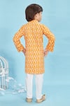 Shop_Maaikid_Yellow Cotton Printed Kurta And Pyjama Set _at_Aza_Fashions