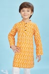 Buy_Maaikid_Yellow Cotton Printed Kurta And Pyjama Set 