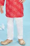 Buy_Maaikid_Red Cotton Printed Bandhani Kurta And Pyjama Set _Online_at_Aza_Fashions