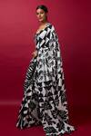 Buy_Vedika M_Multi Color Blouse Sequin Abstract Print Sweetheart Neck Pre-stitched Saree _Online_at_Aza_Fashions