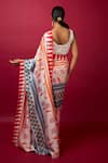 Shop_Vedika M_Multi Color Blouse Sequin Pre-stitched Geometric Saree With  _at_Aza_Fashions