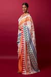 Vedika M_Multi Color Blouse Sequin Pre-stitched Geometric Saree With  _Online_at_Aza_Fashions