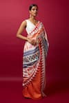 Buy_Vedika M_Multi Color Blouse Sequin Pre-stitched Geometric Saree With  _Online_at_Aza_Fashions