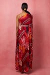 Shop_Vedika M_Multi Color Satin Abstract Printed One Shoulder Asymmetric Dress _at_Aza_Fashions