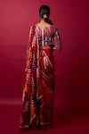 Shop_Vedika M_Multi Color Blouse Sequin Geometric Pallu Pre-stitched Saree With  _at_Aza_Fashions