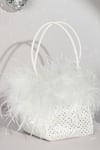 House of Bio_White Embellished Emma Pearl Work Bag_Online_at_Aza_Fashions