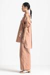 Three_Brown Handloom Cotton Cord Work Handwoven And Stripe Pattern Pant  _Online_at_Aza_Fashions