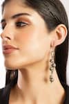 Buy_Mero Jewellery_Silver Plated Tribal Carved Dangler Earrings _at_Aza_Fashions