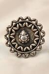 Shop Mero Jewellery Silver Plated Carved Work Lord Ganesha Ring at Aza Fashions Shop_Mero Jewellery_Silver Plated Carved Work Lord Ganesha Ring_at_Aza_Fashions