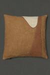 Ritu Kumar_Brown Cotton Embroidered Jaisalmer Square Cushion With Filler_Online_at_Aza_Fashions