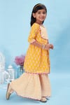 Shop_Maaikid_Yellow Cotton Geometric Print Butti Kurta With Sharara _Online_at_Aza_Fashions