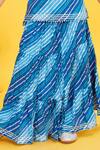 Maaikid_Blue Cotton Bandhani Print Kurta With Skirt _Online_at_Aza_Fashions