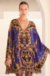 Buy_Zariaah_Blue Viscose, Silk, Spandex Crystals, Empress Print Kaftan With Leggings _Online_at_Aza_Fashions