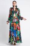 Buy_Zariaah_Multi Color Viscose Tropical Floral Print Skirt Set With Long Jacket  _at_Aza_Fashions