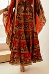 Buy_Zariaah_Red Viscose Silk Floral Printed Rouge Skirt  _Online_at_Aza_Fashions