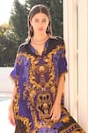 Buy_Zariaah_Blue Viscose Silk Abstract Printed Shirt Empress Kaftan With Palazzo  _Online_at_Aza_Fashions