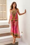 Buy_Zariaah_Pink Viscose Silk Cougar Florence Print Palazzo Pant  _Online_at_Aza_Fashions