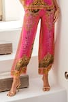 Shop_Zariaah_Pink Viscose Silk Cougar Florence Print Palazzo Pant  _Online_at_Aza_Fashions