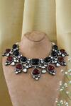 Shop_Studio6 Jewels_Multi Color Stones Embellished Necklace Set _at_Aza_Fashions