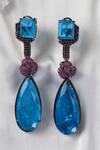 Buy_Studio6 Jewels_Multi Color Crystals, Zari Zirconia And Embellished Earrings _at_Aza_Fashions