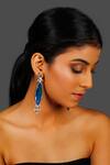 Buy_Studio6 Jewels_Multi Color Crystals, Zari Marquise Pattern Embellished Earrings _at_Aza_Fashions