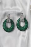 Buy_Studio6 Jewels_Green Bows Stone Embellished Dangler Earrings _at_Aza_Fashions