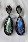 Buy_Studio6 Jewels_Blue Beads, Stones Embellished Tear Drop Dangler Earrings _at_Aza_Fashions