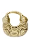Buy_SHASHE_Gold Vegan Leather Rope Bag_at_Aza_Fashions