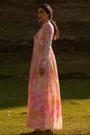 Archana Shah_White Bemberg Crepe Embroidered Sequin V Neck Chamomile Wrap Dress _Online_at_Aza_Fashions