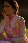 Buy_Archana Shah_White Bemberg Crepe Embroidered Sequin V Neck Chamomile Wrap Dress _Online_at_Aza_Fashions