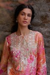 Buy_Archana Shah_Multi Color Bemberg Silk Daisy Zardosi And Mirror Kurta Sharara Set _Online_at_Aza_Fashions