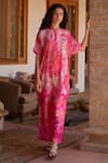 Buy Archana Shah Pink Silk Sequins Mandarin Collar Peony Embellished Top With Pant at Aza Fashions Buy_Archana Shah_Pink Silk Sequins Mandarin Collar Peony Embellished Top With Pant _at_Aza_Fashions